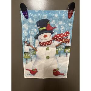 Briarwood Lane Garden Flag Winter Snowman 12.5" wide by 18" long